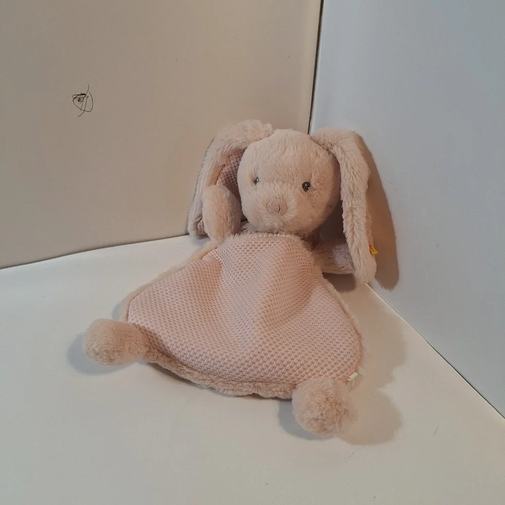 Steiff Sleep Well Bunny‎ Rabbit Comforter Cuddly Blanket Pink